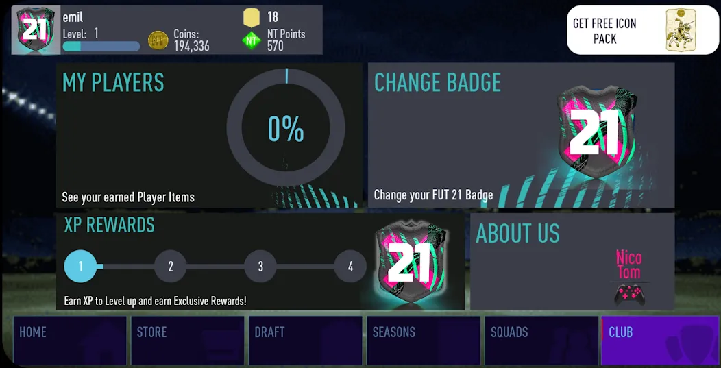 NT 21 Draft + Pack Opener  [МОД Бесконечные монеты] Screenshot 3