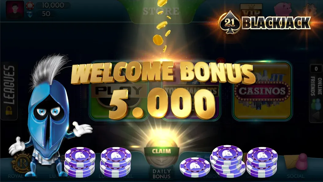 BlackJack 21 - Online Casino  [МОД Бесконечные монеты] Screenshot 3