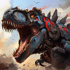 Скачать взломанную Mech War: Jurassic Dinosaur (Мех Батл)  [МОД Меню] - стабильная версия apk на Андроид