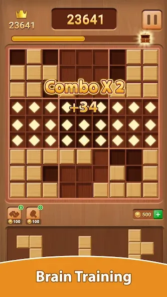 Wood Block Puzzle (Вуд Блок Пазл)  [МОД Много денег] Screenshot 2