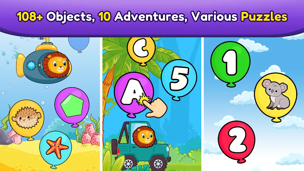 Balloon Pop Kids Learning Game  [МОД Unlocked] Screenshot 5