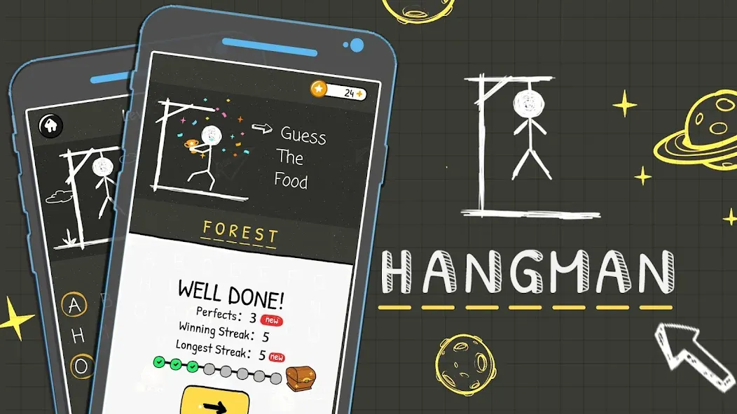 Hangman Words:Two Player Games  [МОД Menu] Screenshot 1