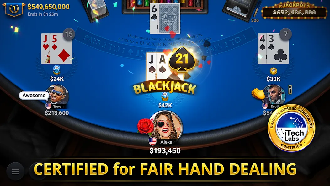 Blackjack Championship (Блэкджек Чемпионат)  [МОД Mega Pack] Screenshot 1