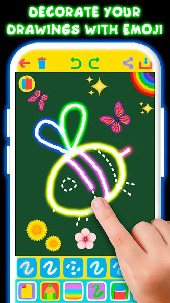 Drawing For Kids - Glow Draw  [МОД Unlimited Money] Screenshot 5