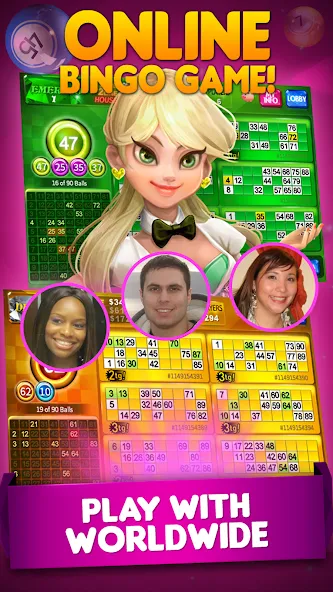 Bingo 90 Live : Vegas Slots (Бинго 90 Лайв)  [МОД Бесконечные монеты] Screenshot 2