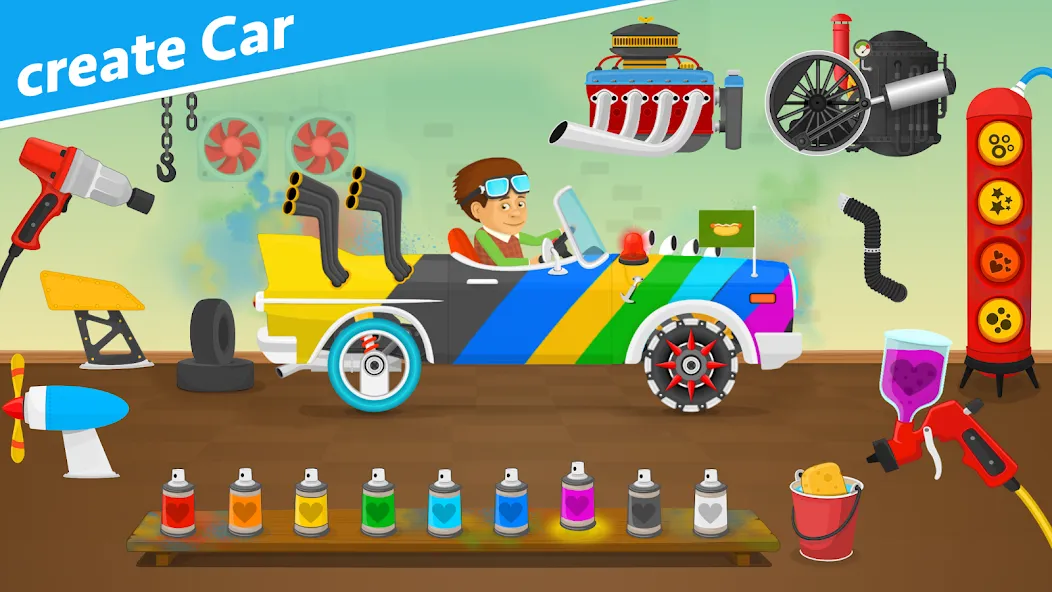 Racing car games for kids 2-5  [МОД Много монет] Screenshot 2