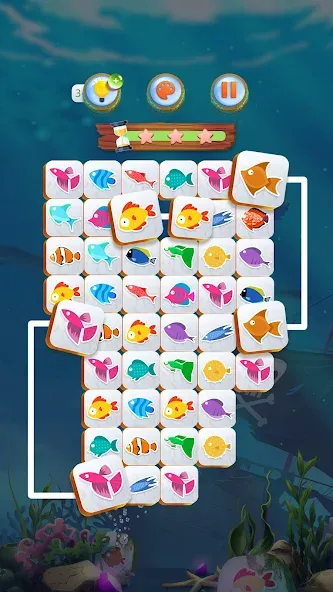 Mahjong Connect Fish World (Мацзян Коннект Рыбный Мир)  [МОД Unlocked] Screenshot 1