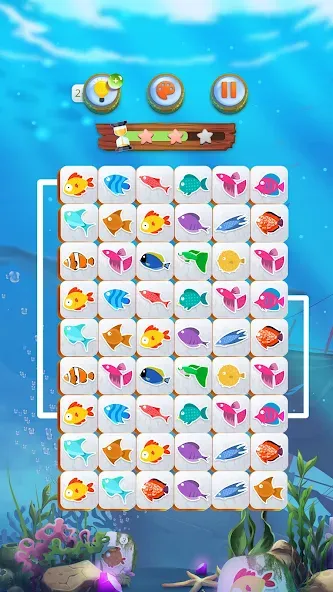 Mahjong Connect Fish World (Мацзян Коннект Рыбный Мир)  [МОД Unlocked] Screenshot 2