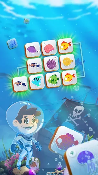 Mahjong Connect Fish World (Мацзян Коннект Рыбный Мир)  [МОД Unlocked] Screenshot 4