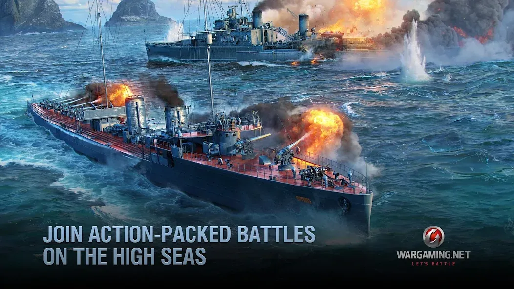 World of Warships Blitz War (Ворлд оф Варшипс Блиц Вар)  [МОД Unlimited Money] Screenshot 2