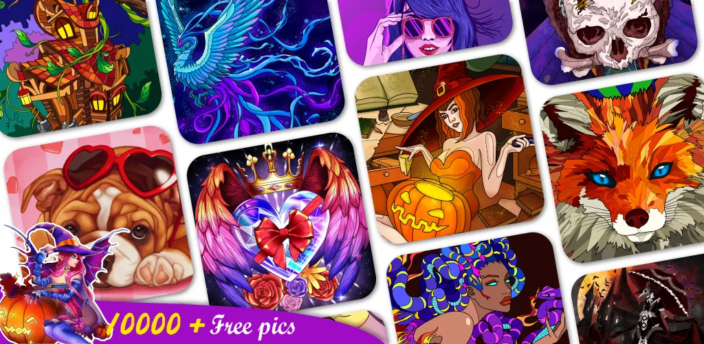 Coloring Book -Paint by Number (Малер Плюс)  [МОД Много монет] Screenshot 1