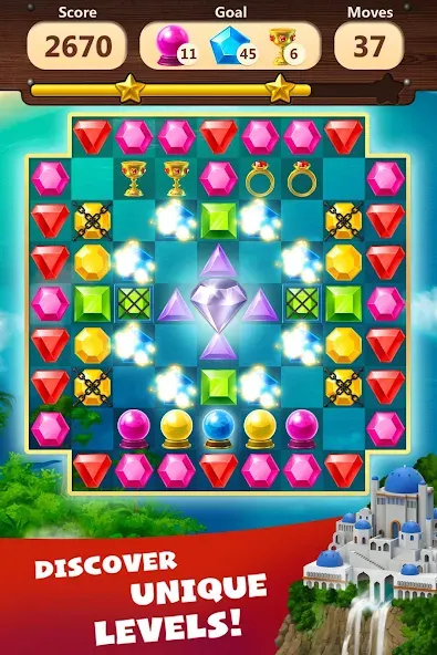 Jewels Planet - Match 3 Puzzle  [МОД Mega Pack] Screenshot 3