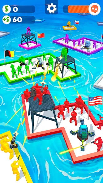 War of Rafts: Crazy Sea Battle (Война плотов)  [МОД Бесконечные монеты] Screenshot 1