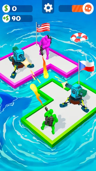 War of Rafts: Crazy Sea Battle (Война плотов)  [МОД Бесконечные монеты] Screenshot 4